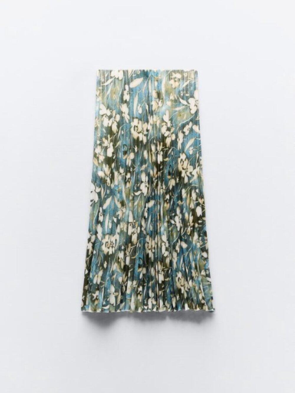 Zara Coated Printed Pleated Skirt  Golden - Ref 2588/906 XS